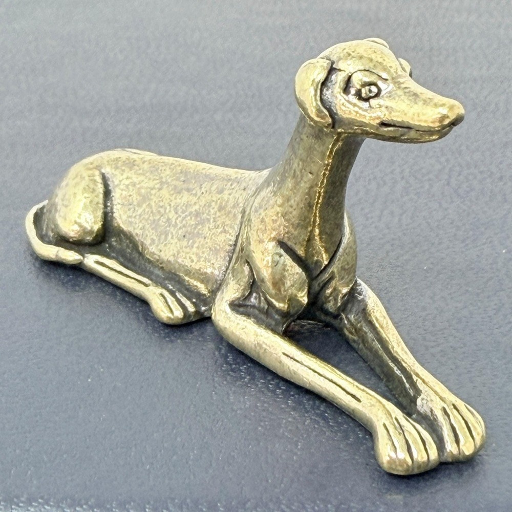 Brass Greyhound Dog Figurine Lying Down‎ Whippet Dog Lover Gift